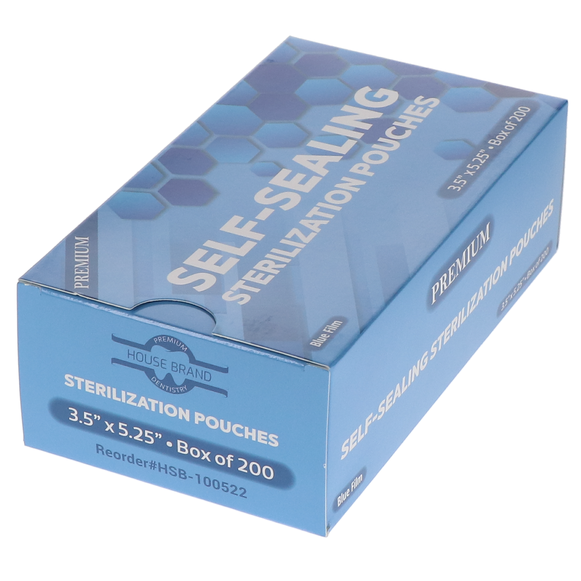 House Brand Dentistry 100522 Self-Sealing Sterilization Pouches 3.50 House Brand Dentistry 100522 Self-Sealing Sterilization Pouches 3.50